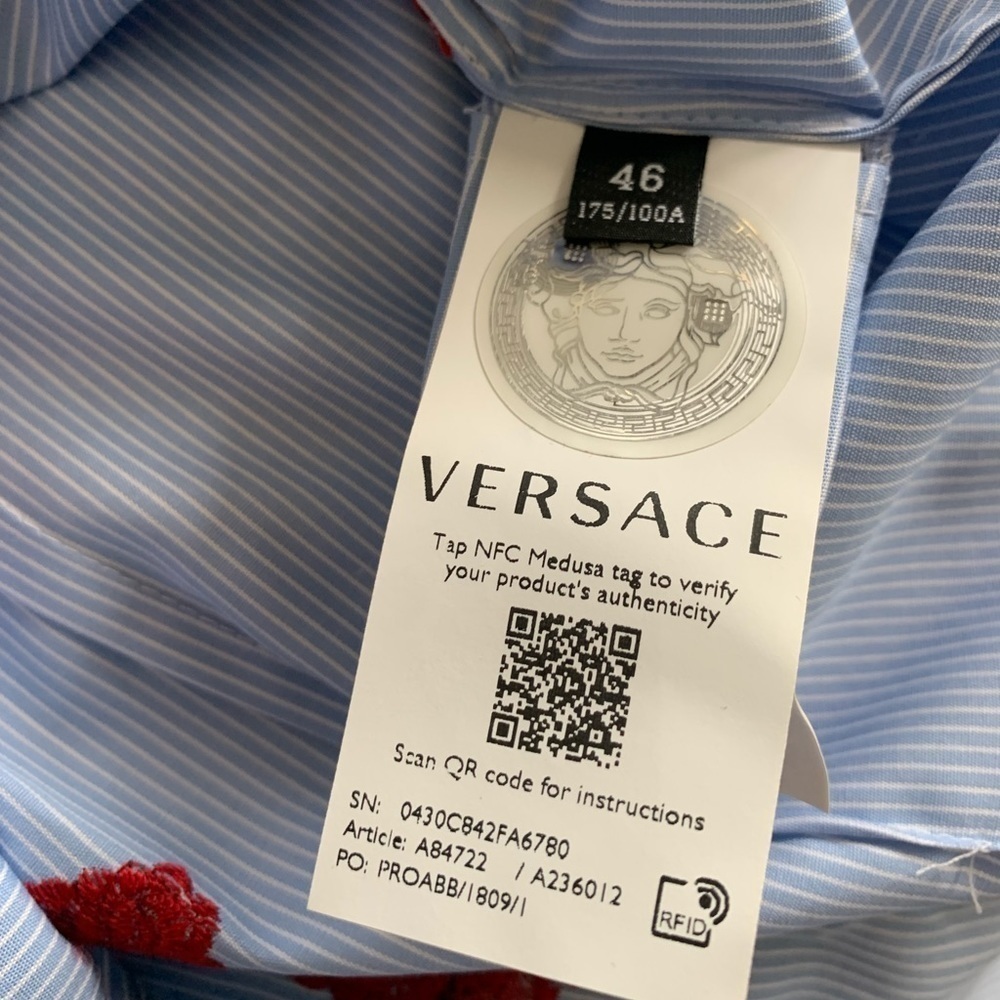 Versace rose-embroidered shirt - Picture 8 of 13